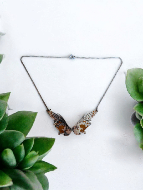 Pat Cheney Designer Sterling Silver Bird Wing Necklace - Image 2