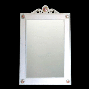 Large 1950's Painted Limoges Wall Mirror