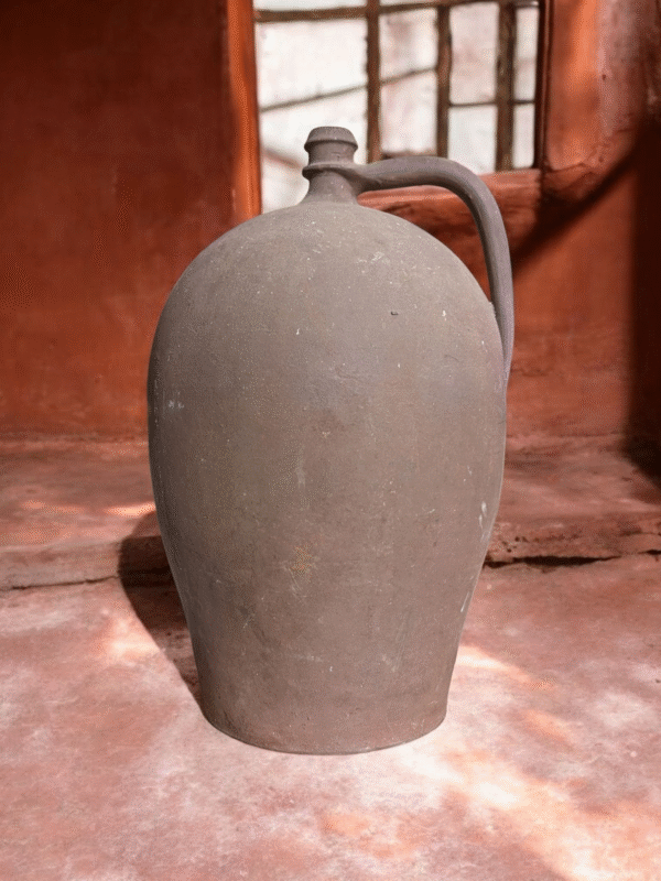 Large Antique French Terracotta Jug – Hand-Thrown with Handle - Image 2