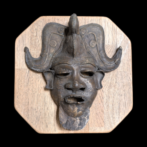 19th Century Benin Bronze African Mask