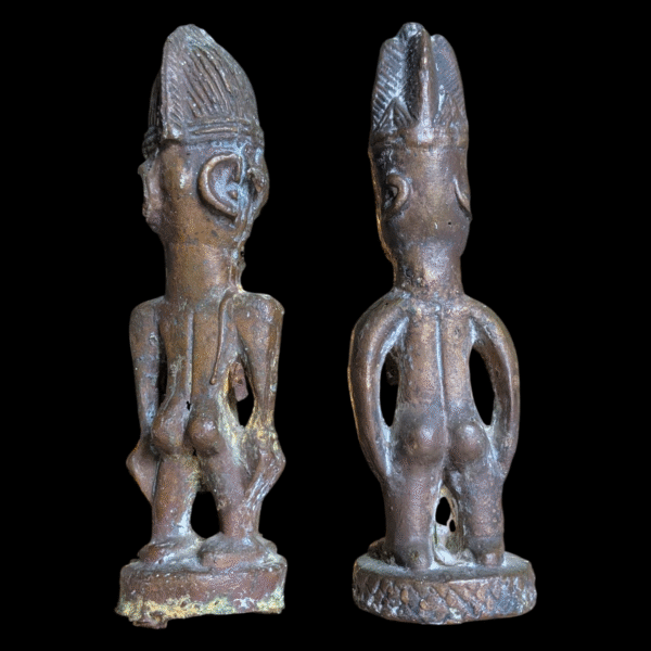 Pair Of Scarce Early 20th Century Bronze Ibeji Twins Yoruba Tribe Nigeria - Image 2
