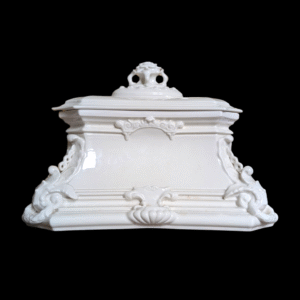 Large 19th Century Rococo Revival White Glazed Porcelain Casket Box