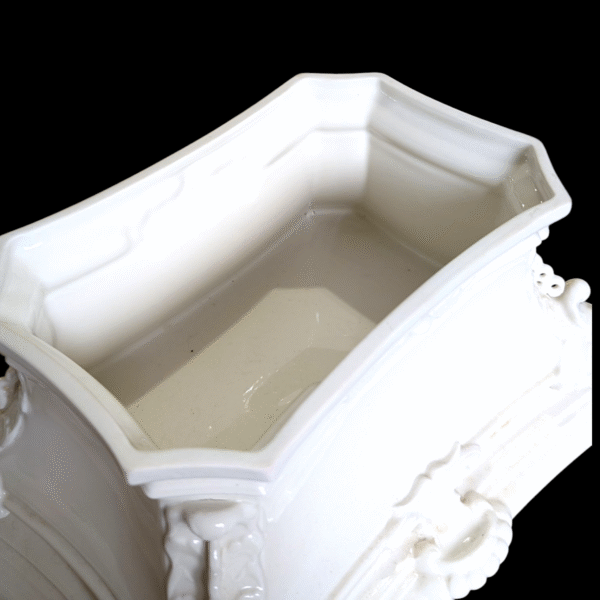 Large 19th Century Rococo Revival White Glazed Porcelain Casket Box - Image 4