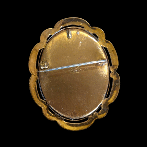 Vintage Mid 20th Century Hand Decorated Enamel Brooch Duchess Of Devonshire - Image 2
