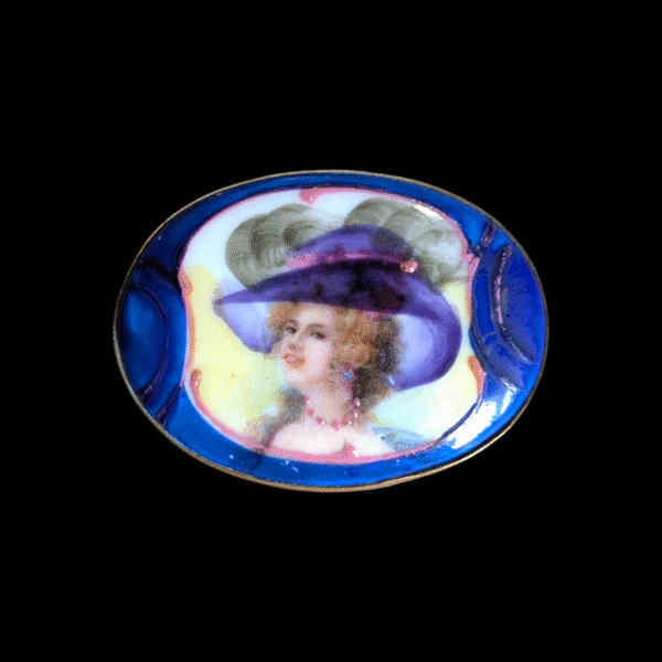 Mid 20th Century Hand Decorated Enamel Brooch