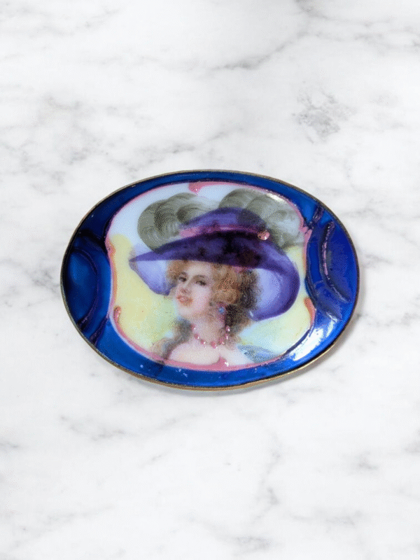 Mid 20th Century Hand Decorated Enamel Brooch - Image 3