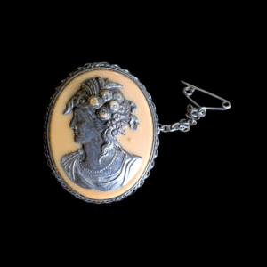 Vintage Unusual Silver Cameo Brooch