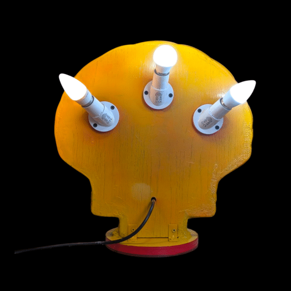 Handmade Wooden Shell Lamp - Image 2