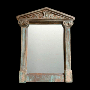 Architectural Pediment Mirror with Aged Plaster Frame