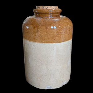 Large Stoneware Jar With Cork Lid