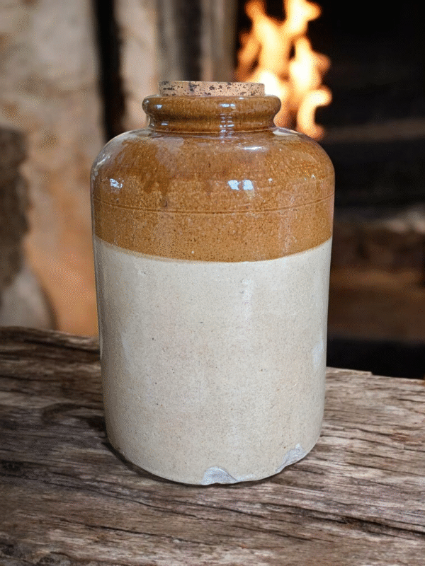Large Stoneware Jar With Cork Lid - Image 2