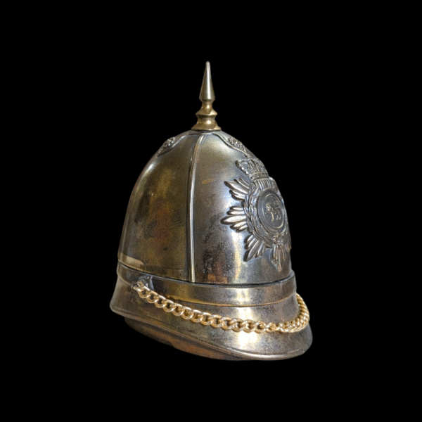 Vintage Brass Military Helmet Novelty Table Lighter – British Colonial Style