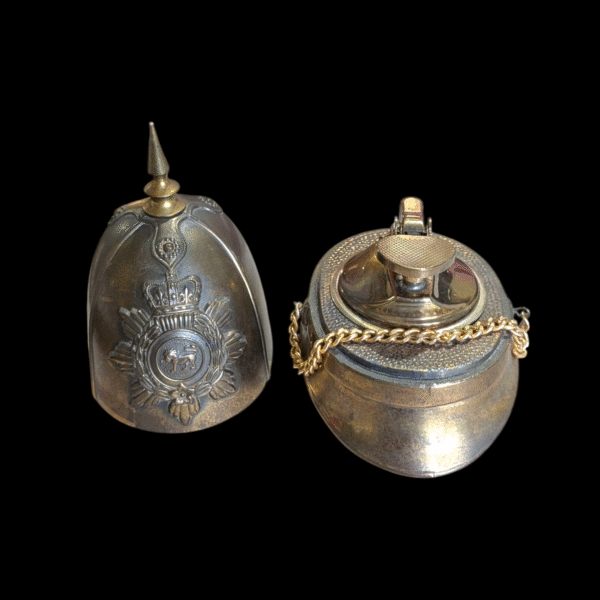 Vintage Brass Military Helmet Novelty Table Lighter – British Colonial Style - Image 4
