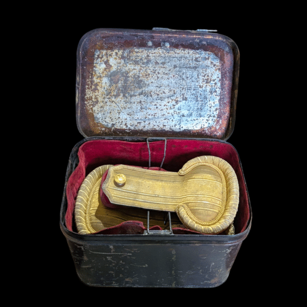 19th Century Royal Navy Officer’s Epaulettes in Original Fitted Tin by Matthews & Co Naval Outfitters - Image 6