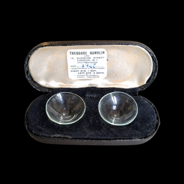 Victorian Hand Blown Glass Contact Lenses In Fitted Case