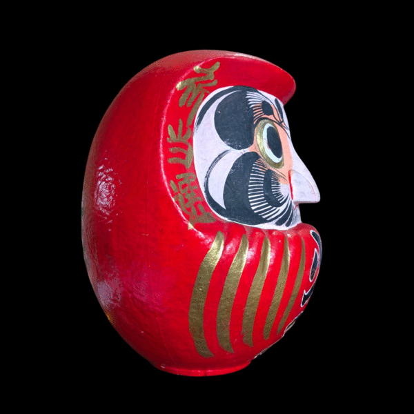 Huge Japanese Papier-Mâché Daruma Doll – Hand-Painted Symbol of Luck and Perseverance - Image 2
