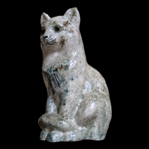 Glass Eyed Ceramic Seated Cat