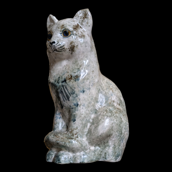 Glass Eyed Ceramic Seated Cat