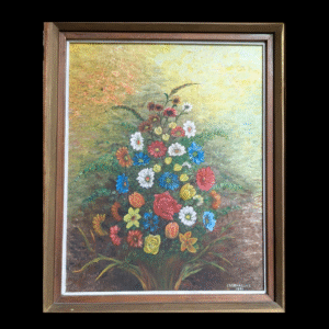 Gilt Framed Floral Oil Painting