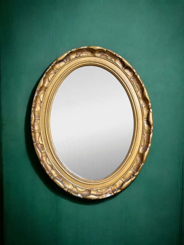 Gilt Framed Oval Wall Mirror - Image 2
