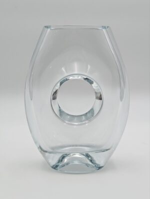 Heavy Lead Crystal Modernist Sculptural Vase