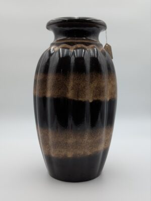 West German Pottery Floor Vase with Fat Lava Glaze