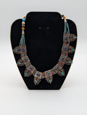 Ethnographic Multi-Bead Necklace with Inlaid Panels
