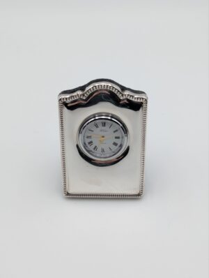 Sterling Silver Mounted Desk Clock – Sheffield 1997 Hallmarked