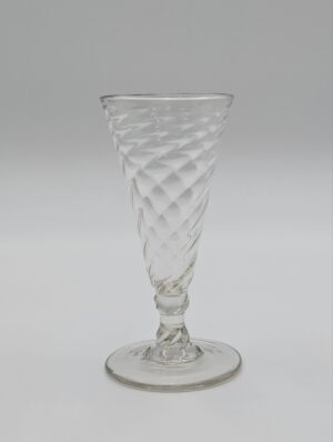 Georgian Wrythen Ale Glass c.1780 with Twist Stem