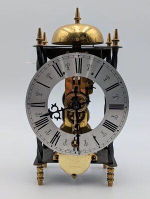 German Skeleton Mantel Clock with Bell Top – Requires Service
