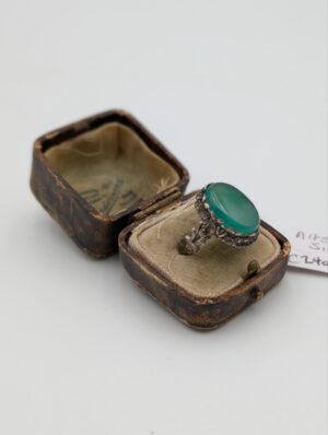 Arts & Crafts Sterling Silver Chalcedony Ring – Size L½