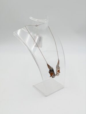 Rare Pat Cheney for Ortak Sterling Silver Enamel Bird Necklace