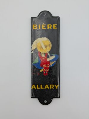 Vintage French “Bière Allary” Enamelled Ceramic Door Plate