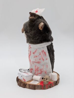 Gothic Taxidermy Mole Nurse Diorama – Curiosity Display Piece