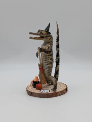 Taxidermy Alligator Witch Figure – Anthropomorphic Curiosity Display
