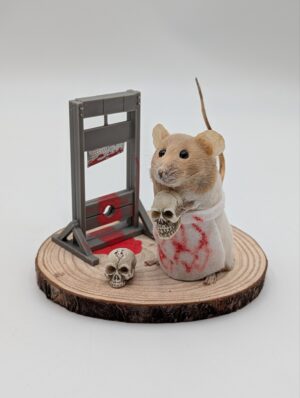 Taxidermy Executioner Mouse Diorama with Guillotine Scene