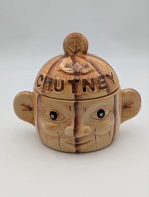 Vintage Novelty Ceramic “Chutney” Face Jar with Lid