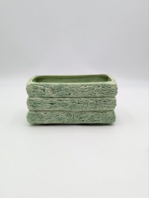 Vintage Sylvac Bark Effect Rectangular Planter – Green Glaze