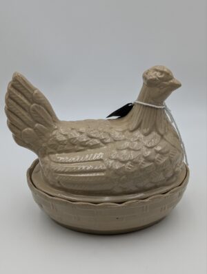Vintage Moira Pottery Hen Egg Basket with Lid