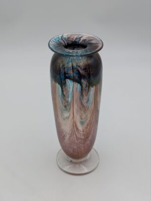 Martin Yates Iridescent Hand Blown Studio Glass Vase – Signed