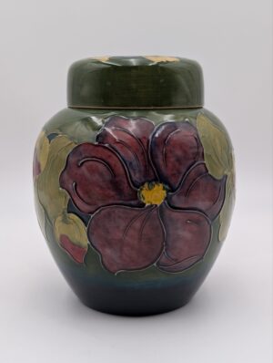 Moorcroft Clematis Pattern XL Ginger Jar with Lid