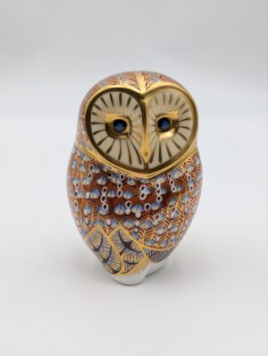 Royal Crown Derby Gold Stopper Owl Paperweight