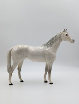 Beswick Porcelain Racehorse Figure – Gloss White / Grey Finish