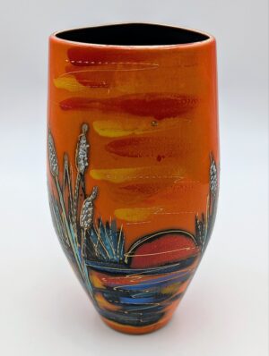 Anita Harris Art Pottery Handpainted Sunset Landscape Vase – Staffordshire