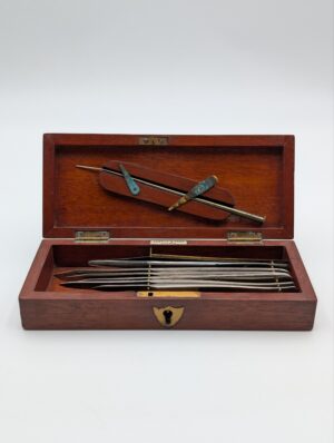 Arnold & Sons London Antique Campaign Field Surgical Instrument Set in Mahogany Case