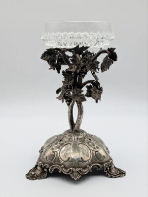 Thomas Bradbury & Sons Victorian Silver Plate Centrepiece with Cut Glass Bowl