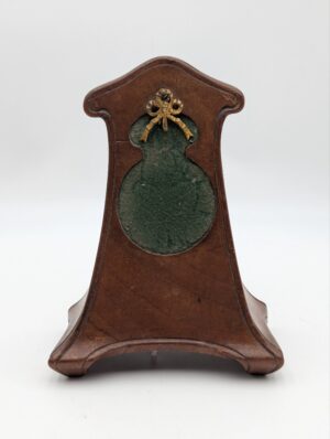Art Nouveau French Pocket Watch Stand with Brass Bow Mount