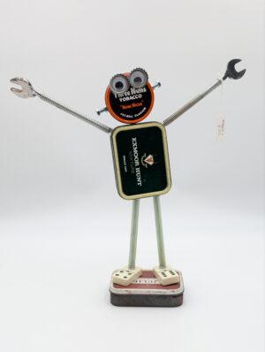 Industrial “Baccy Bot” Folk Art Sculpture Made from Vintage Tobacco Tins (Exmoor Hunt Edition)