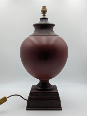 Vintage Urn Table Lamp with Wooden Base