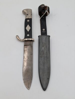 WW2 German Scout / Hitler Youth Knife with Metal Scabbard